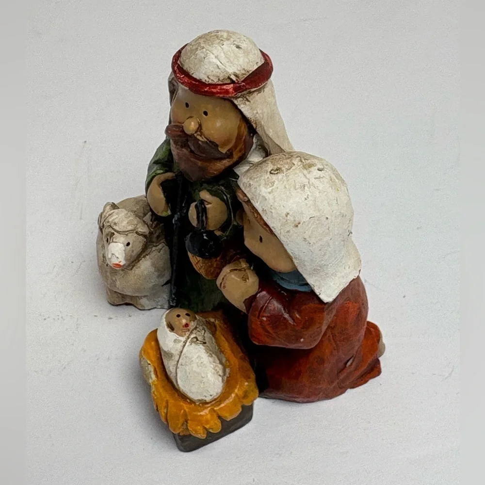 Miniature Resin Nativity Scene Figurine Set
